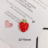 10pcs DIY Jewelry Accessories Alloy Strawberry Pendants