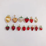 10pcs DIY Jewelry Accessories Alloy Strawberry Pendants