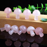 Rose Quartz Stone Mushroom Earrings Charms for Women