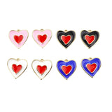 10pcs Enamel Double Heart Charm for DIY Earring Pendant Bracelet Necklace