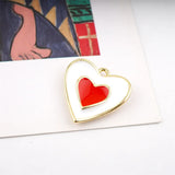 10pcs Enamel Double Heart Charm for DIY Earring Pendant Bracelet Necklace