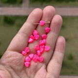 10pcs 6mm Heart Shape Synthetic Opal Fire Opal Stone for DIY Necklace Making