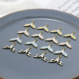 10pcs Mermaid Whale Tails Charm DIY Earring Necklace Keychain Findings