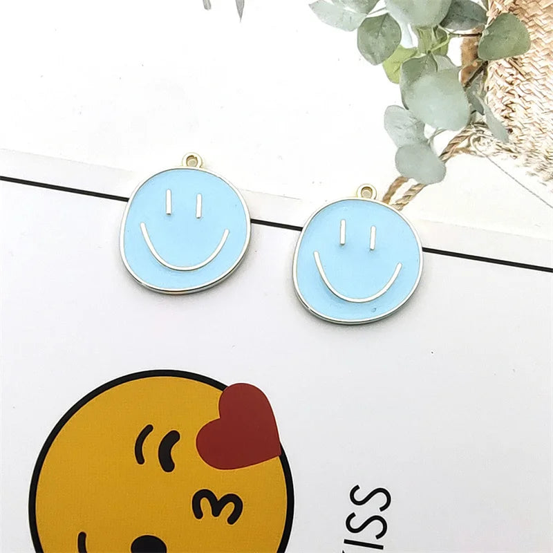 10pcs Smile Face Charm DIY Jewelry Making Finding