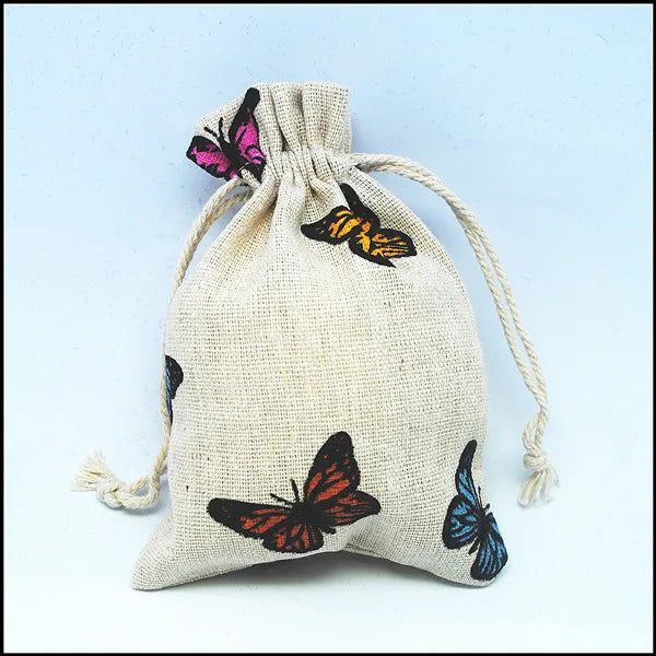 10pcs Owl Cat Dolphin Leaf Fabric Gift Jewelry Bags 10x14mm Candy Bags