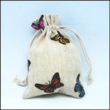 10pcs Owl Cat Dolphin Leaf Fabric Gift Jewelry Bags 10x14mm Candy Bags