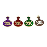 10pcs Halloween Skeleton Skull Poison Bottle Charms DIY Jewelry Making