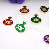10pcs Halloween Skeleton Skull Poison Bottle Charms DIY Jewelry Making