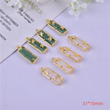 10pcs Jade Bamboo Shape Charm for Jewelry Making