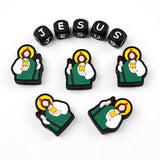 10pcs Jesus Silicone Beads Teether Chewing Teeth DIY Nipple Chain Jewelry