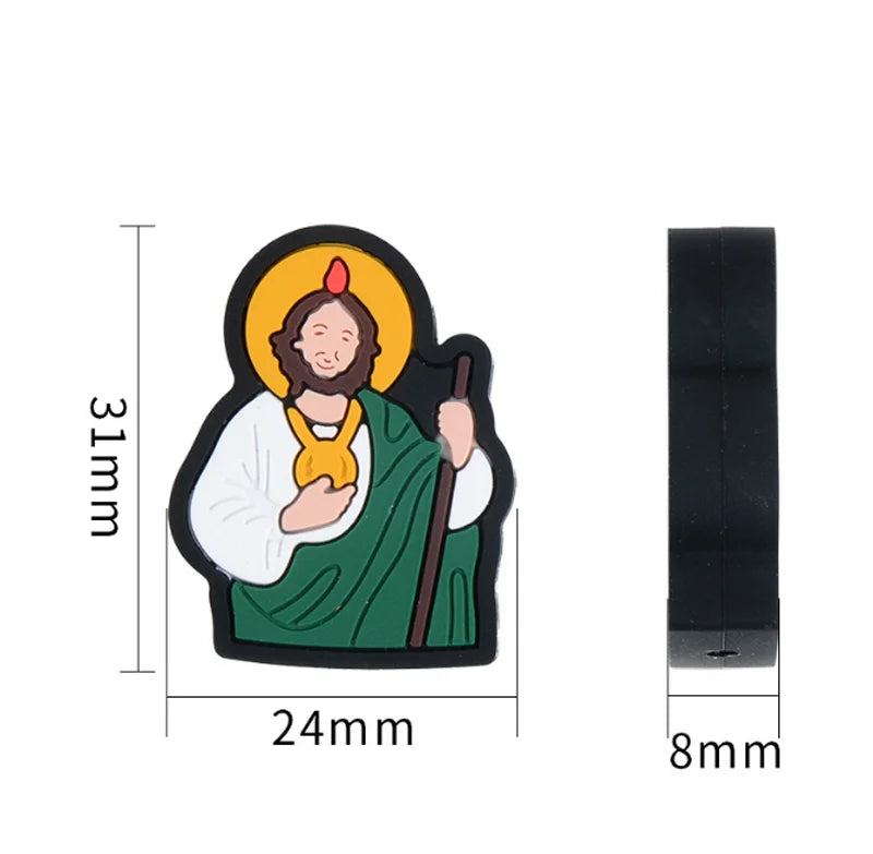 10pcs Jesus Silicone Beads Teether Chewing Teeth DIY Nipple Chain Jewelry