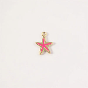 10pcs Cartoon Nautical Starfish Charm for DIY Jewelry Making