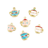 10pcs Cartoon Tea Cup Tea Pot Charm for DIY Jewelry Making