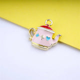 10pcs Cartoon Tea Cup Tea Pot Charm for DIY Jewelry Making