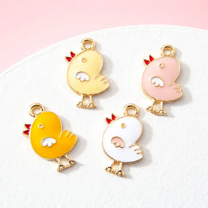 10pcs Chick Animal Charm DIY Necklace Earring Keychain Bracelet Gift