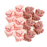 10pcs Piglet Silicone Beads Teether Chewing Teeth DIY Nipple Chain