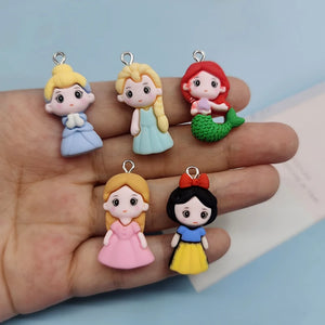 10pcs Mermaid Girl Charms Flatback for Earring DIY Jewelry Making
