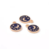 10pcs Moon Stars Charm DIY Earrings Necklace Sky Space Keychain Jewelry Findings