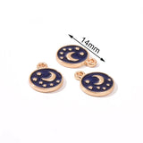 10pcs Moon Stars Charm DIY Earrings Necklace Sky Space Keychain Jewelry Findings