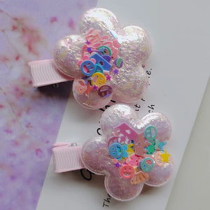 10pcs Sequin Flower hairpin Baby Girl hair clip Kids hair accessories