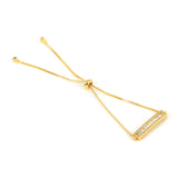 Micro Pave CZ Crystal Rectangle Bar Charm Bracelet
