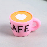 10pcs 3D Pink Coffee Cup Charms DIY Earrings Dollhouse Decoration C435