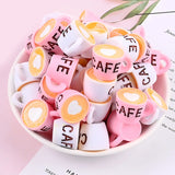 10pcs 3D Pink Coffee Cup Charms DIY Earrings Dollhouse Decoration C435