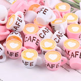 10pcs 3D Pink Coffee Cup Charms DIY Earrings Dollhouse Decoration C435