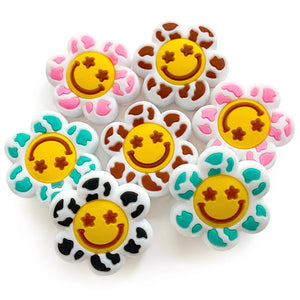 10pcs Sunflower Silicone Teether Beads DIY Nipple Chain Accessories