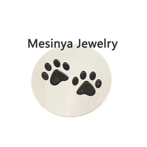 10pcs Large Dog Paw Plate for 30mm Floating Locket Xmas Keepsake