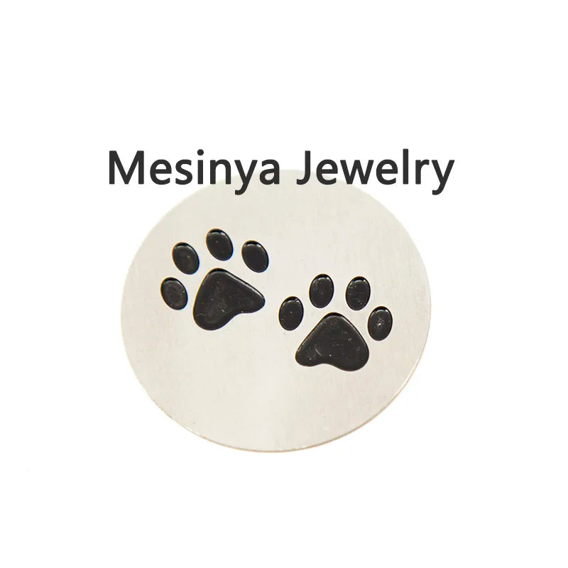 10pcs Large Dog Paw Plate for 30mm Floating Locket Xmas Keepsake