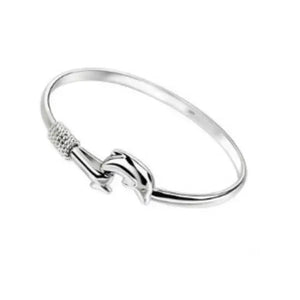 10pcs Silver Plated Round Bracelet Automatic Adjustment Women's Jewelry