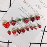 10pcs Alloy Strawberry Pendants for DIY Jewelry Making