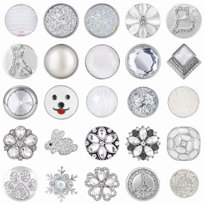 10pcs Zircon Snaps Mix Pack 18mm GingerSnaps Charms Snap Jewelry