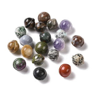 10pcs Natural Stone Agate Amethyst Planet Figurine Carving Beads Display Decor