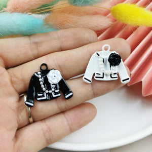 10pcs Enamel Flowers Charms Pendants for Jewelry Making