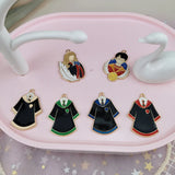 10pcs Oil Drop School Uniform Students Alloy Enamel Charms Boy Girl Pendants