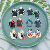 10pcs Oil Drop School Uniform Students Alloy Enamel Charms Boy Girl Pendants