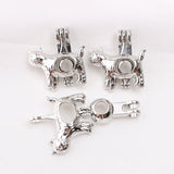 10pcs Cat Oyster Pearl Cage Pendant - Silver Plated Locket