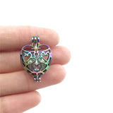 10pcs Heart Charms Pearl Cage Locket Pendant Aromatherapy Diffuser Accessory