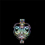 10pcs Heart Charms Pearl Cage Locket Pendant Aromatherapy Diffuser Accessory