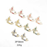 10pcs Koi Fish Enamel Charms for DIY Jewelry Making Craft