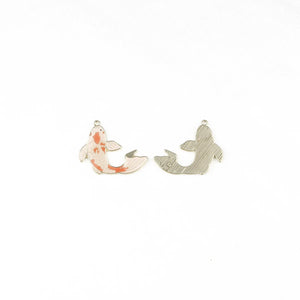 10pcs Koi Fish Enamel Charms for DIY Jewelry Making Craft