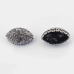 10pcs Oval Lacework End Bead Cap For DIY Jewelry Findings