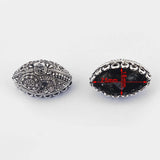 10pcs Oval Lacework End Bead Cap For DIY Jewelry Findings