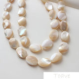 10pcs Oval Natural Shell Horseshoe Shell Straight Hole Beading Accessories
