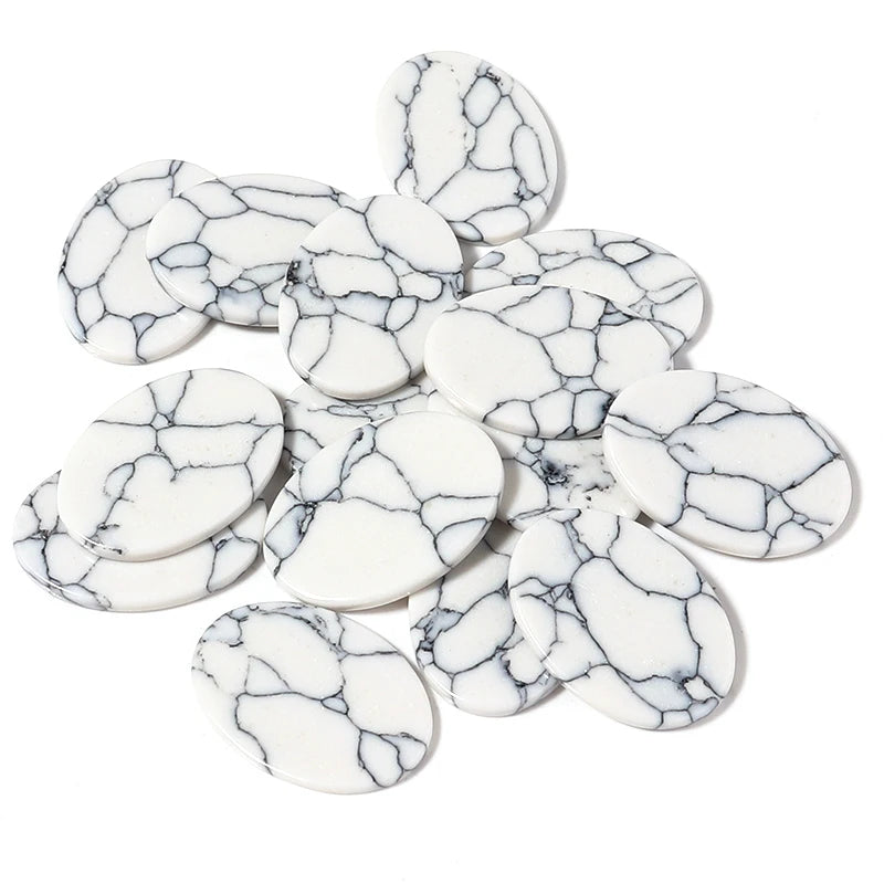 10pcs Oval Turquoise Stone Cabochons Pendants Charms Beads