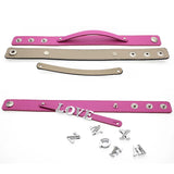 10pcs Leather Wristband Small Belt Slide Charm Letters DIY Accessory