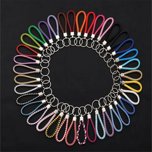 10pcs PU Leather Keychain Car Keyrings Men Women DIY bag Pendant Key Chain