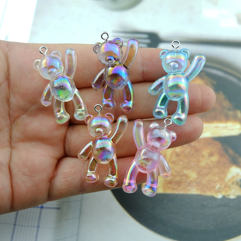 10pcs Bear Resin Charms for Earring Bracelet Pendant Making